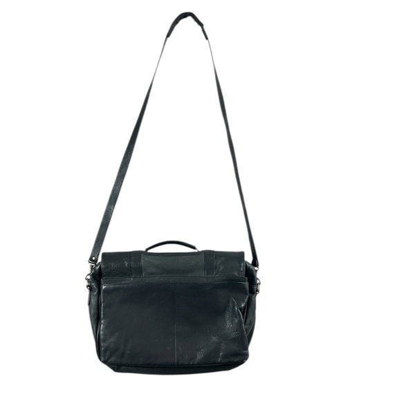 Wilson’s Leather Vintage Black Leather Messenger Bag - Picture 5 of 12